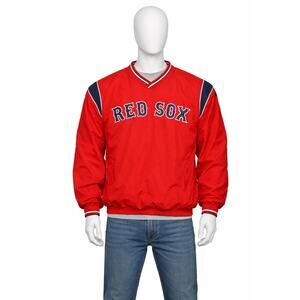 vinatge Boston Red Sox Pullover Jacket GIII Carl Banks Red Windbreaker Mens L